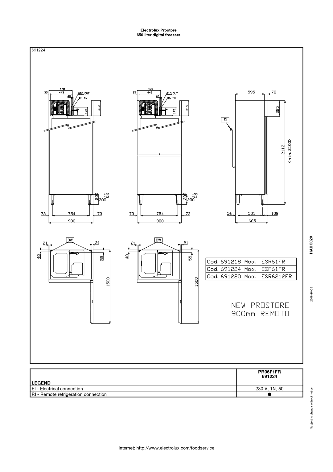 Electrolux 691223, PR06F2F, PR06F1FR, 691225 manual Electrolux Prostore Liter digital freezers 691224 