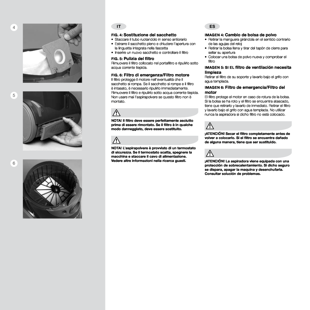 Electrolux Pro Z910 user manual Manual Z950/955, IT Sostituzione del sacchetto, Pulizia del filtro 