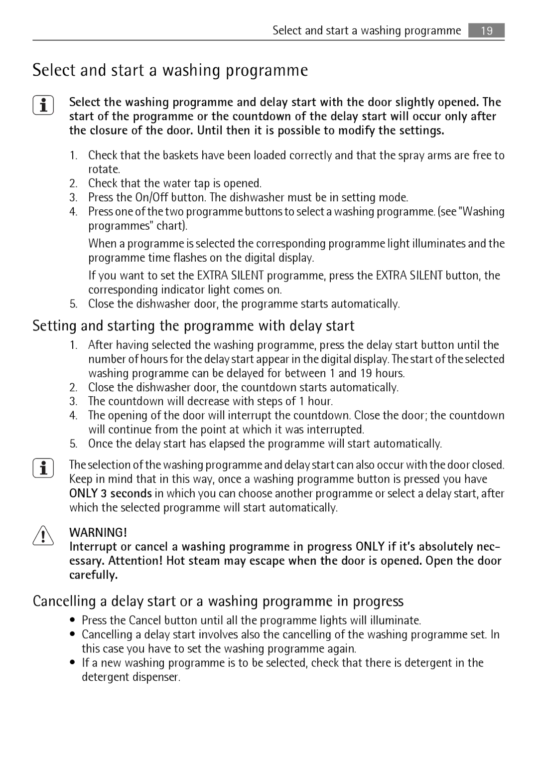 Electrolux QB 5201 user manual Select and start a washing programme, Setting and starting the programme with delay start 