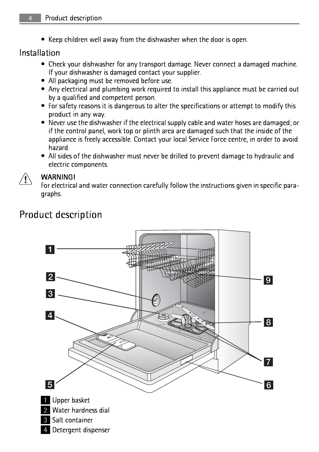 Electrolux QB 5201 user manual Product description, Installation 