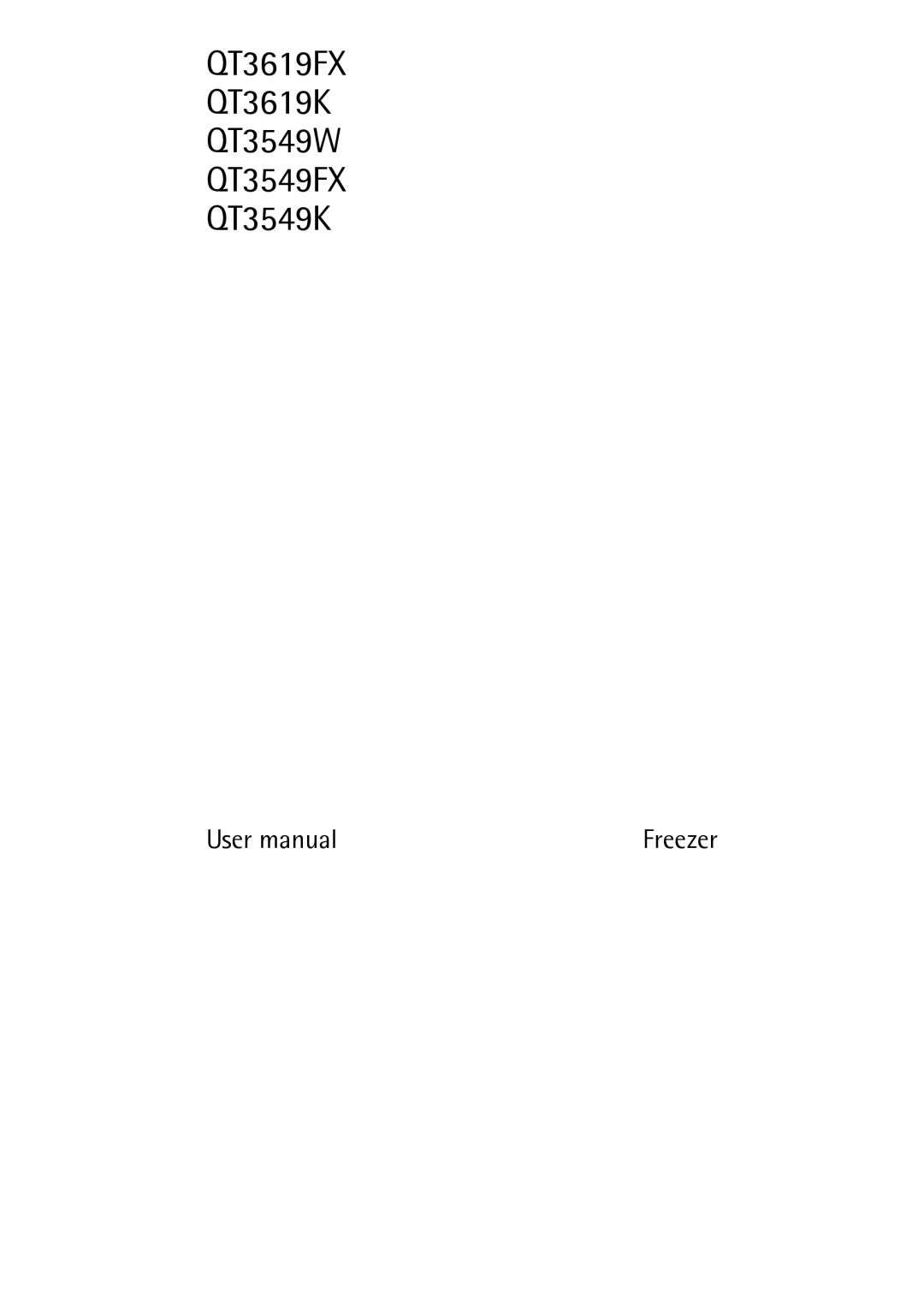 Electrolux user manual QT3619FX QT3619K QT3549W QT3549FX QT3549K 