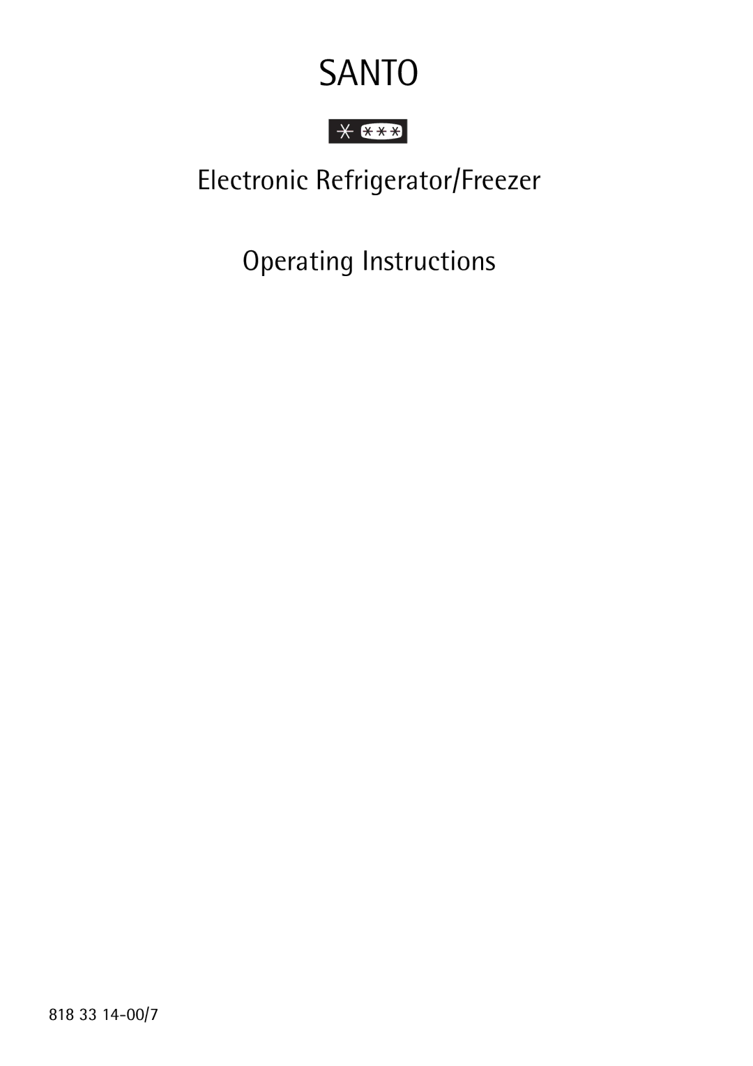 Electrolux Refrigerator/Freezer manual Santo 