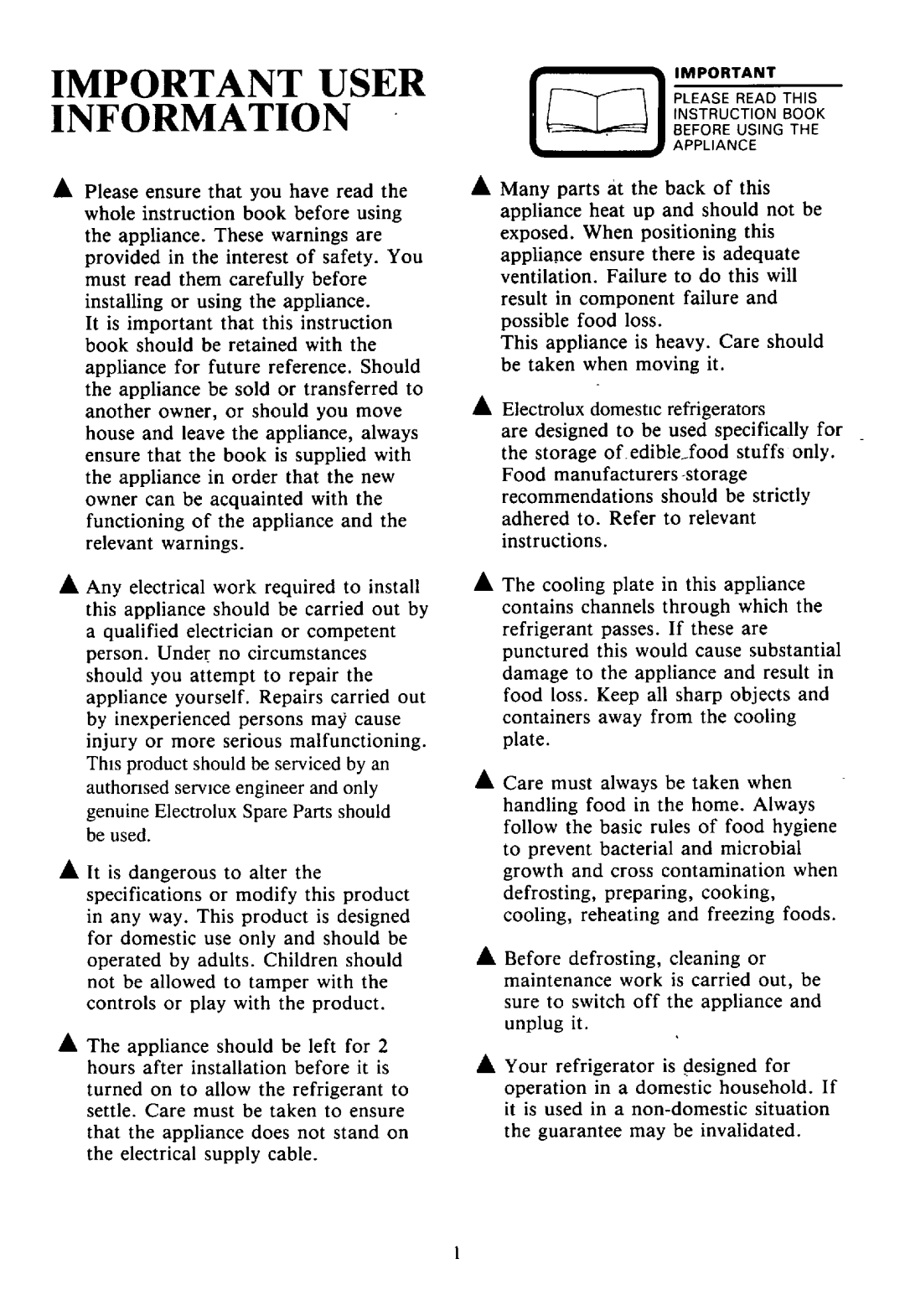 Electrolux RF 502 manual 