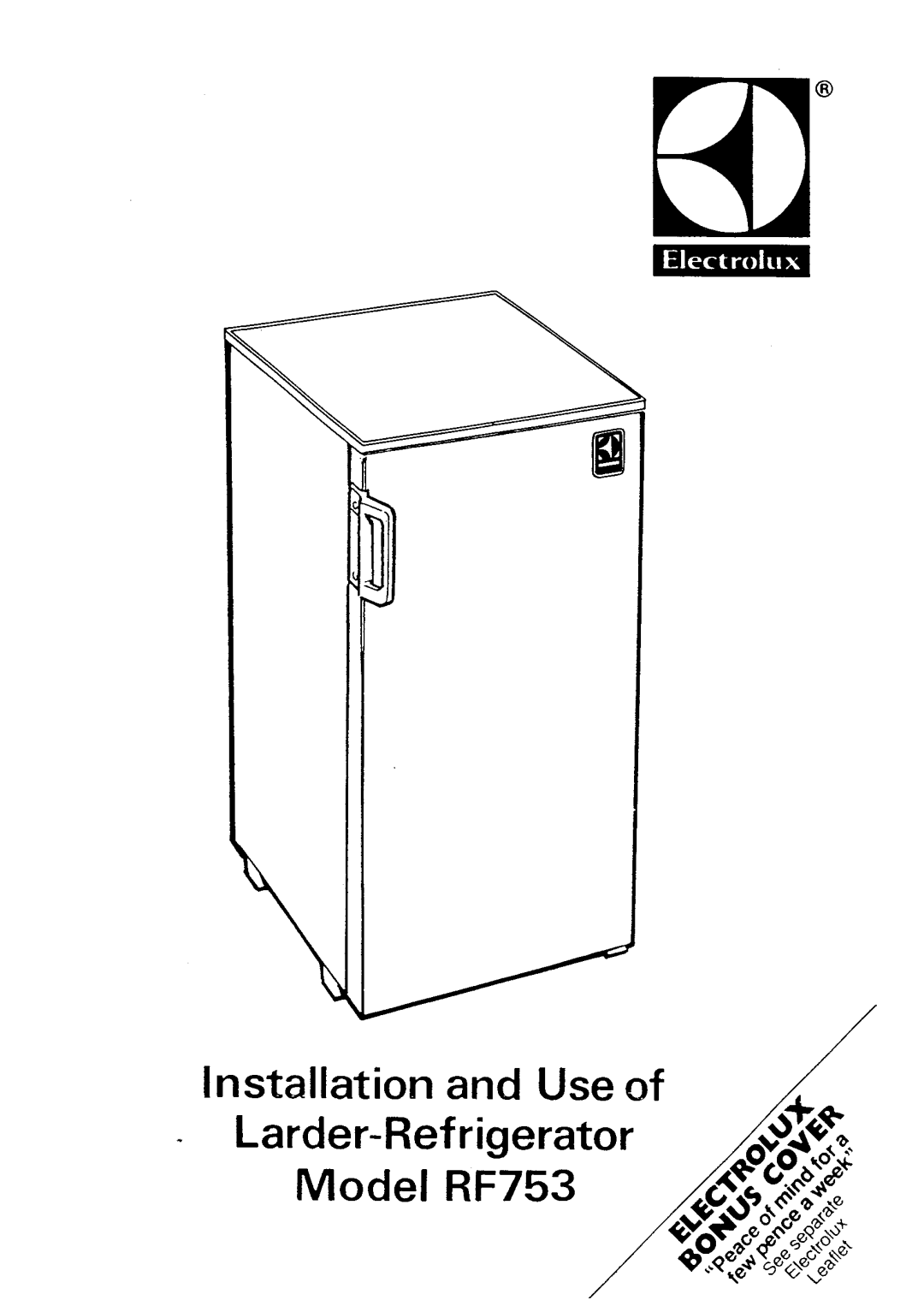 Electrolux RF753 manual 