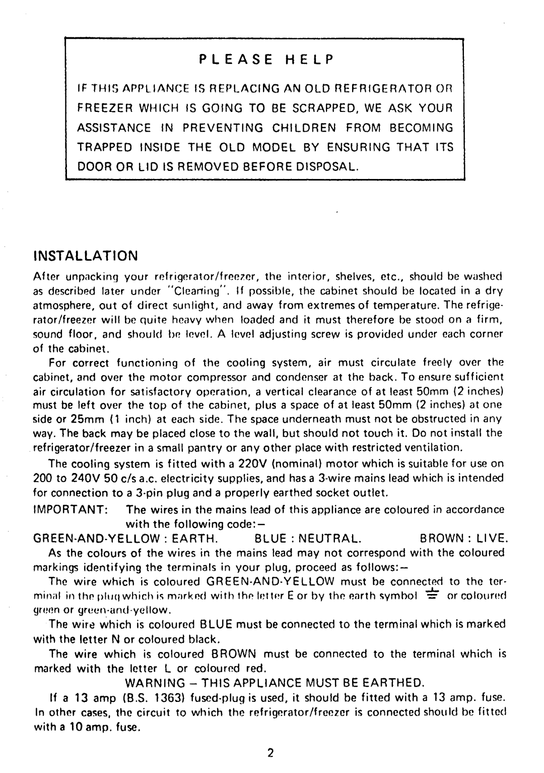 Electrolux RF85/15 manual 