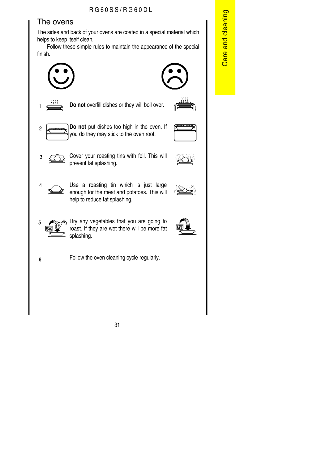 Electrolux RG60DL, RG60SS installation instructions Ovens 