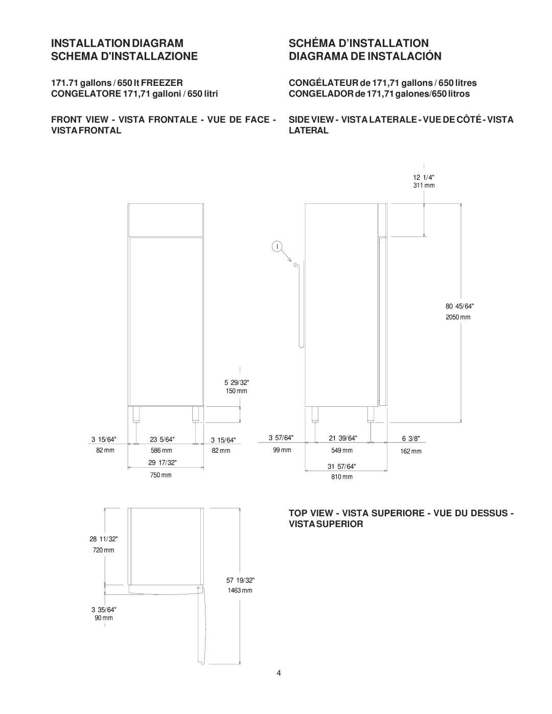 Electrolux RH14DD3U, RH14RE4HU, RH14RE2FEU, RH14DFD2FU, RH06RE2HU, 727014 Front View Vista Frontale VUE DE Face Vista Frontal 