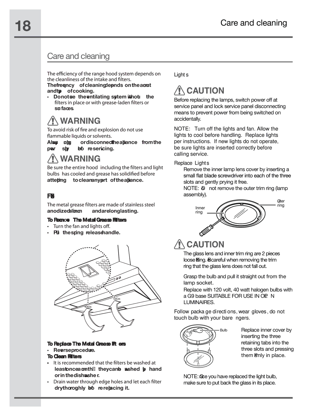 Electrolux RH30WC55GSB manual Filters 