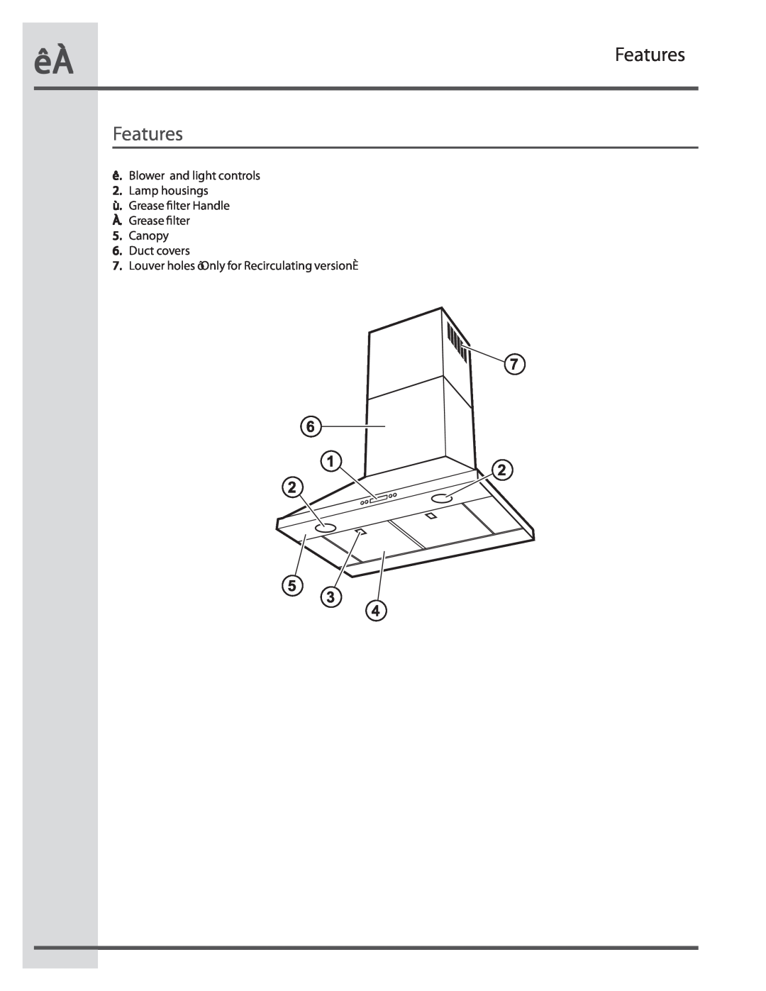 Electrolux RH30WC55GSB manual Features 