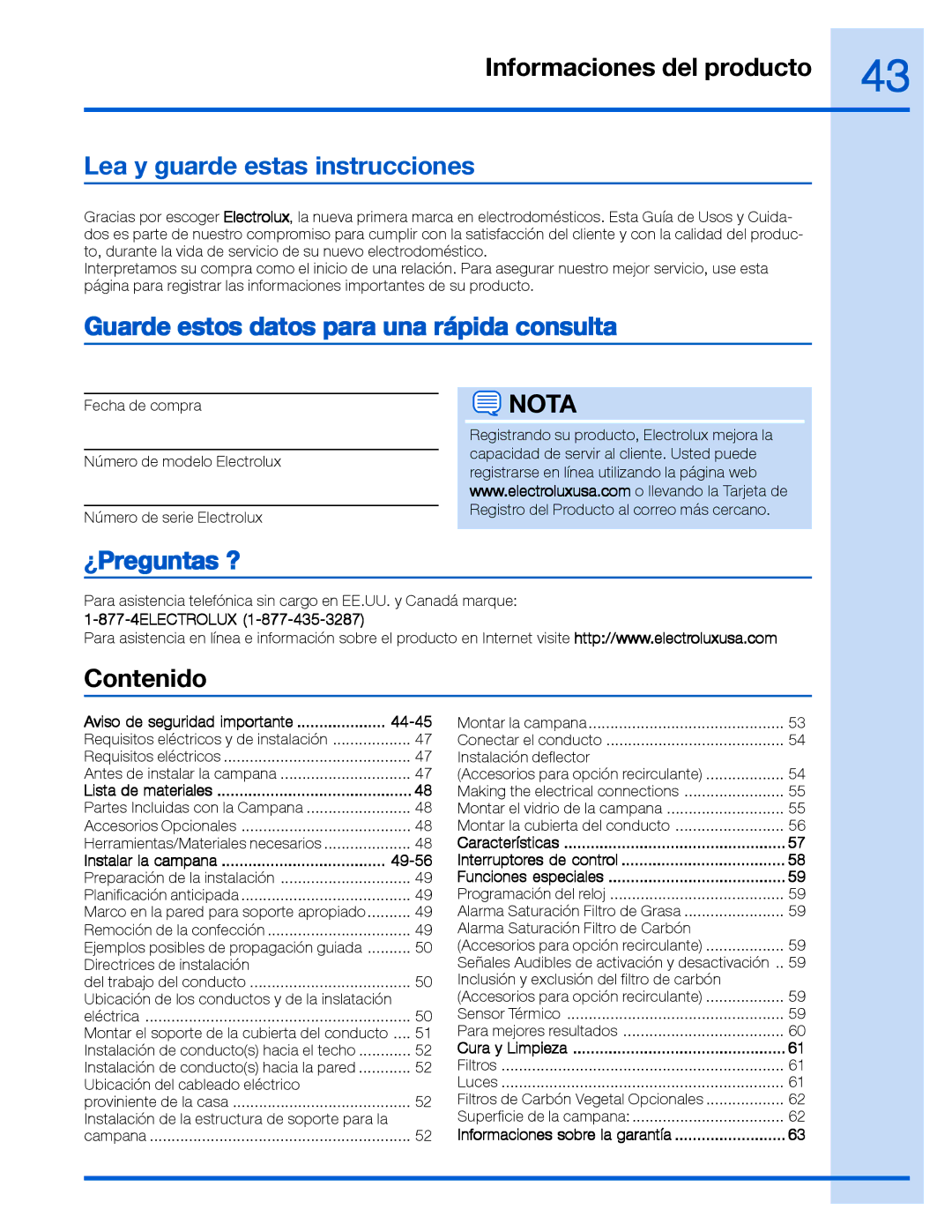 Electrolux RH30WC60GS manual Lea y guarde estas instrucciones, Guarde estos datos para una rápida consulta, ¿Preguntas ? 