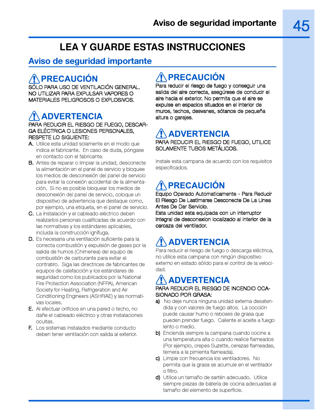 Electrolux RH30WC60GS manual LEA Y Guarde Estas Instrucciones 