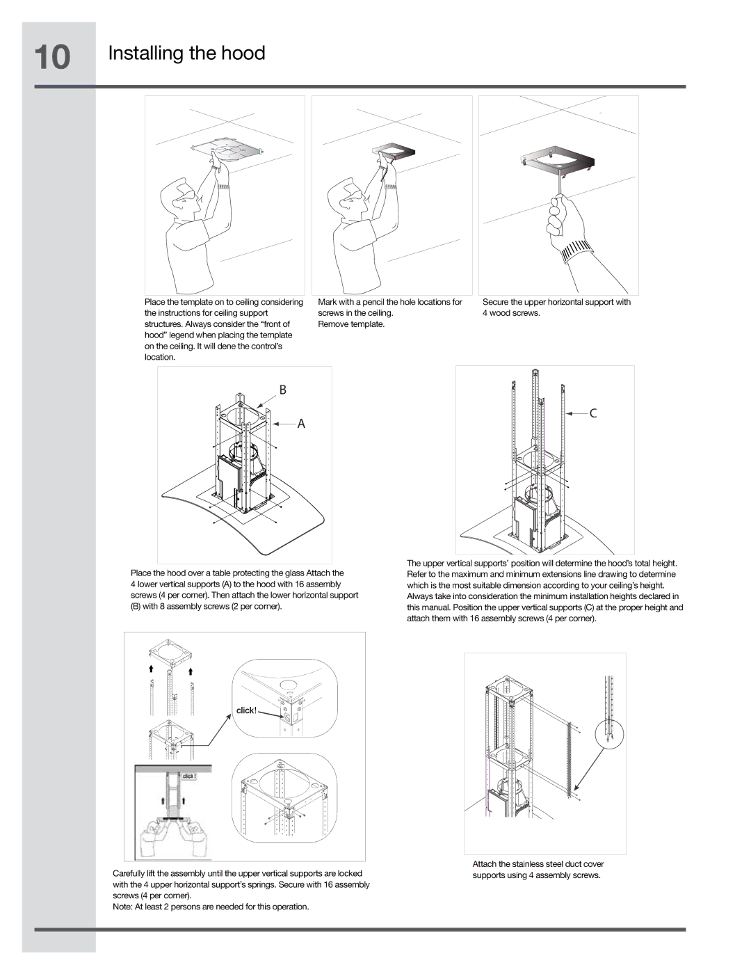 Electrolux RH36PC80GSB manual With 8 assembly screws 2 per corner 