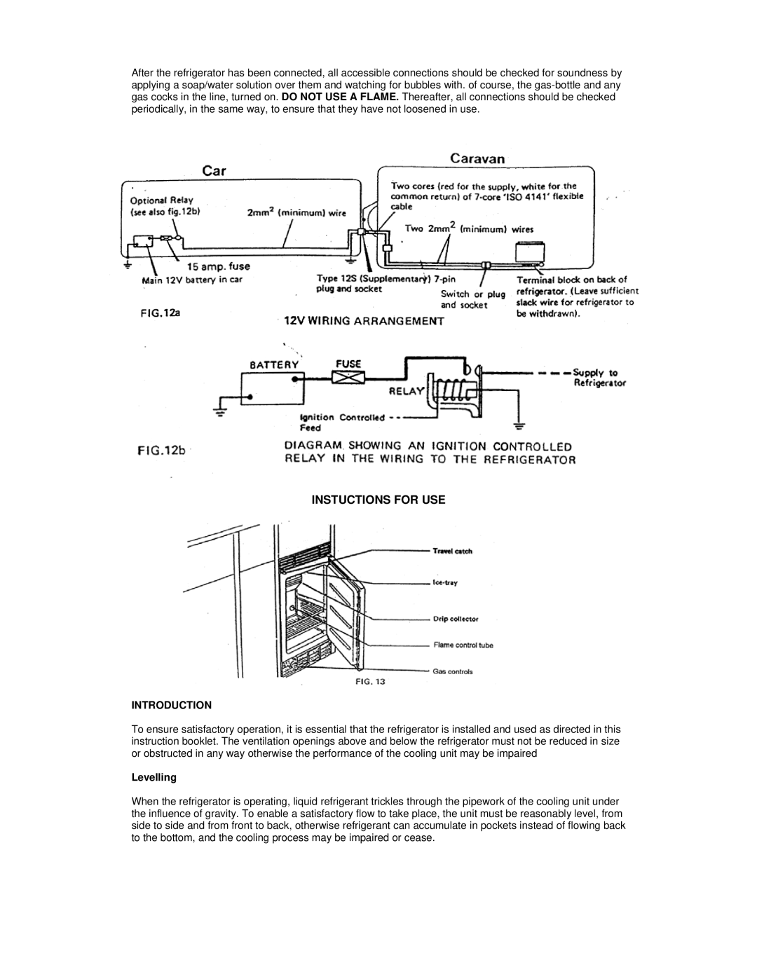 Electrolux RM 122F installation instructions Introduction, Levelling 