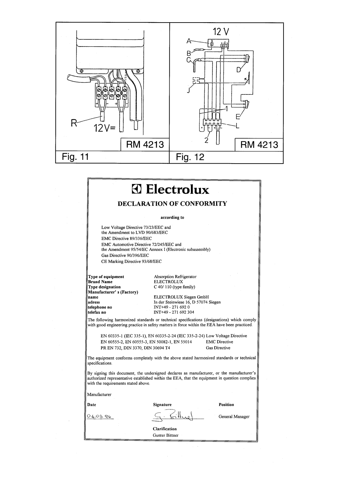 Electrolux RM 4213, RM 4212 manual 