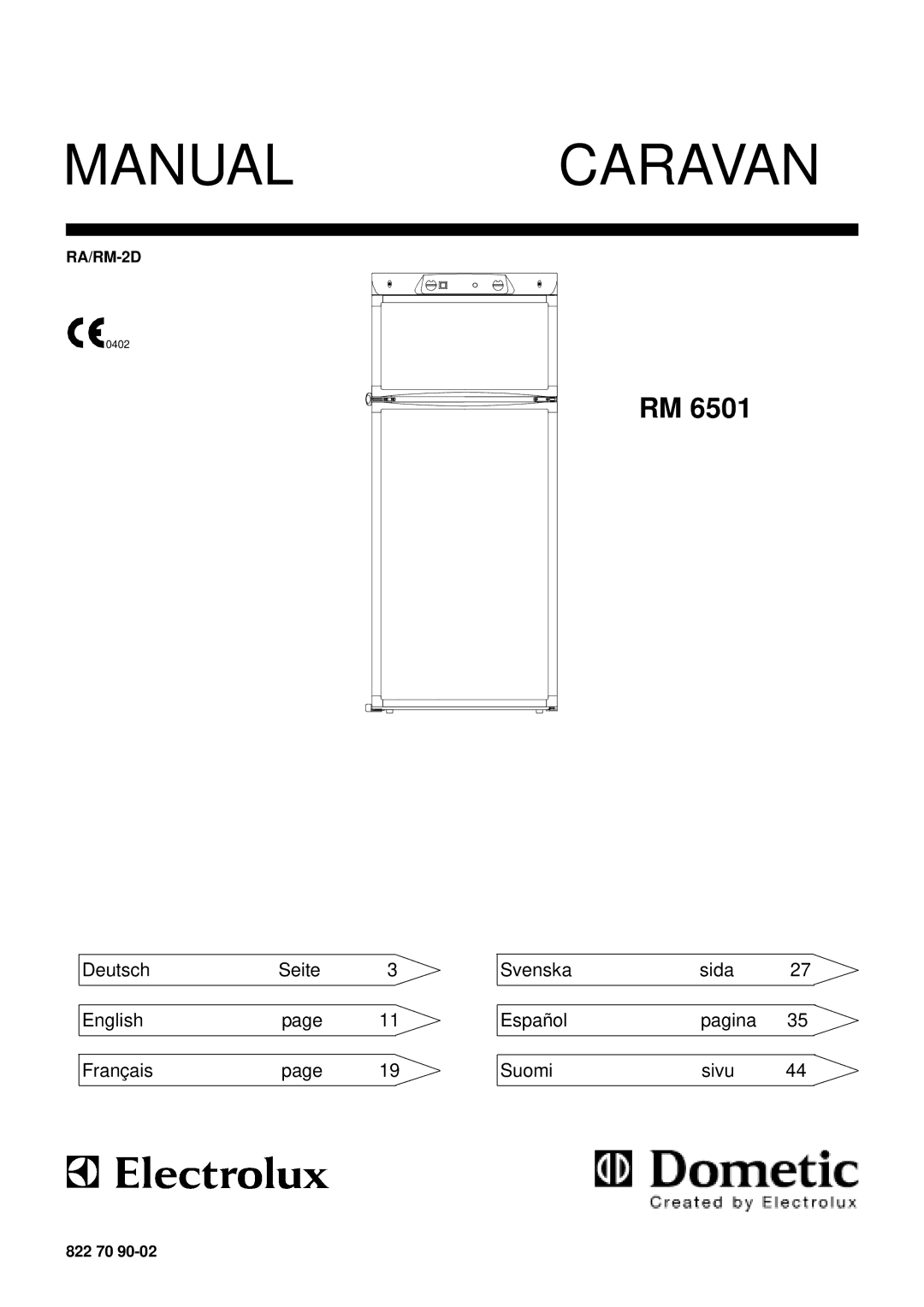 Electrolux RM 6501 manual Manual 