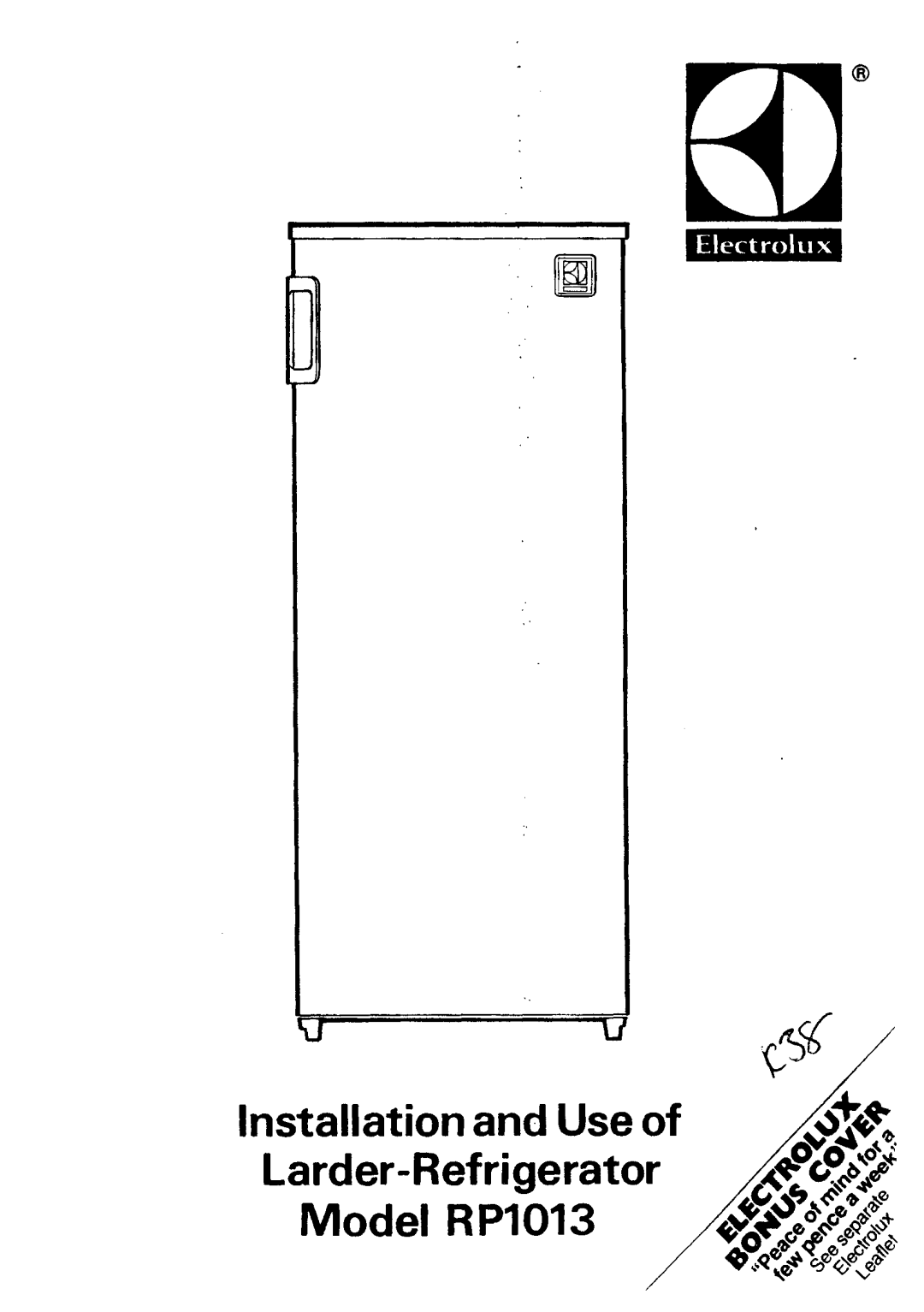 Electrolux RP1013 manual 