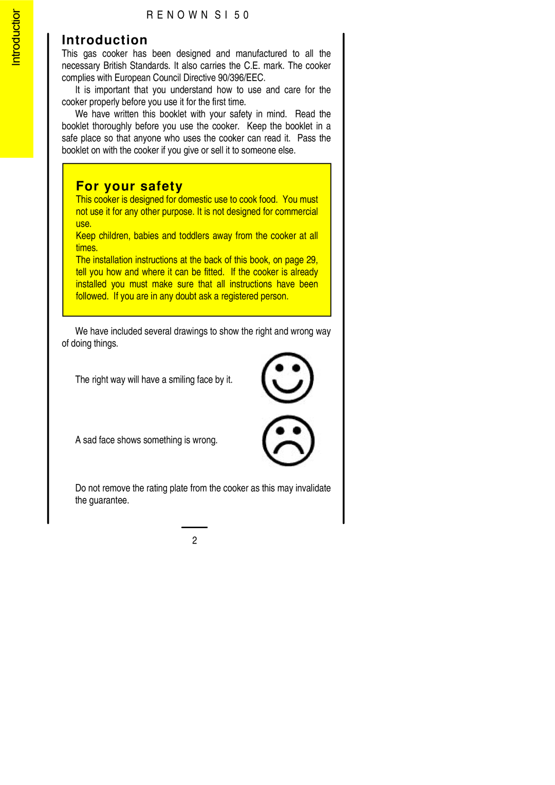 Electrolux S 50 installation instructions Introduction, For your safety 