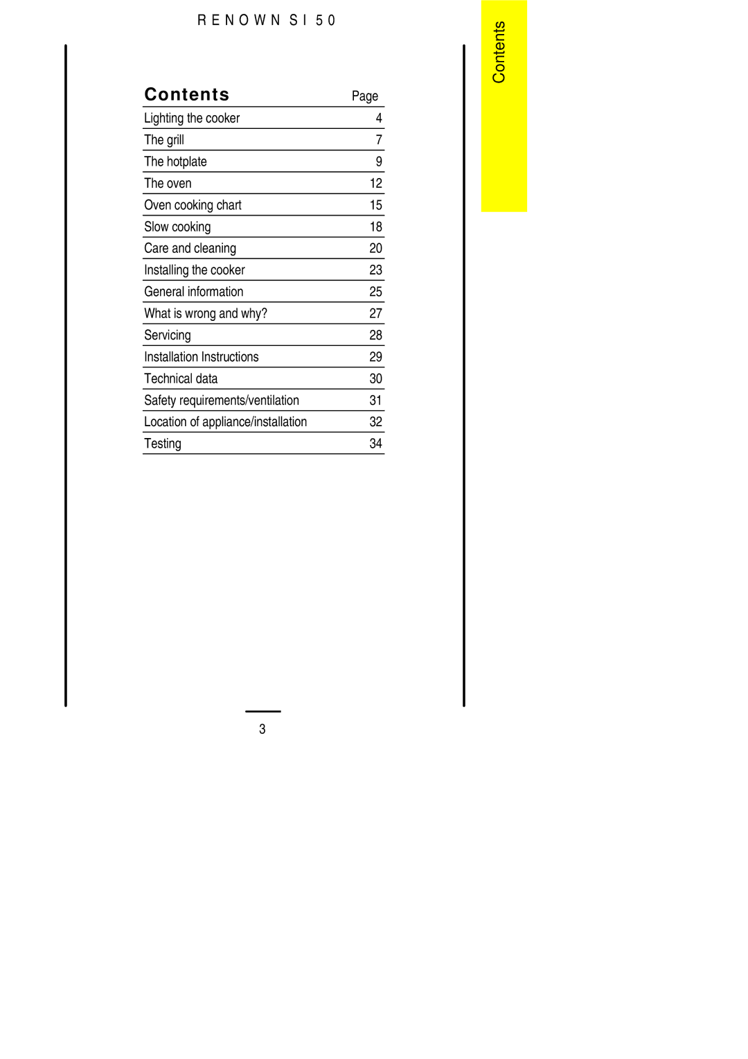 Electrolux S 50 installation instructions Contents 