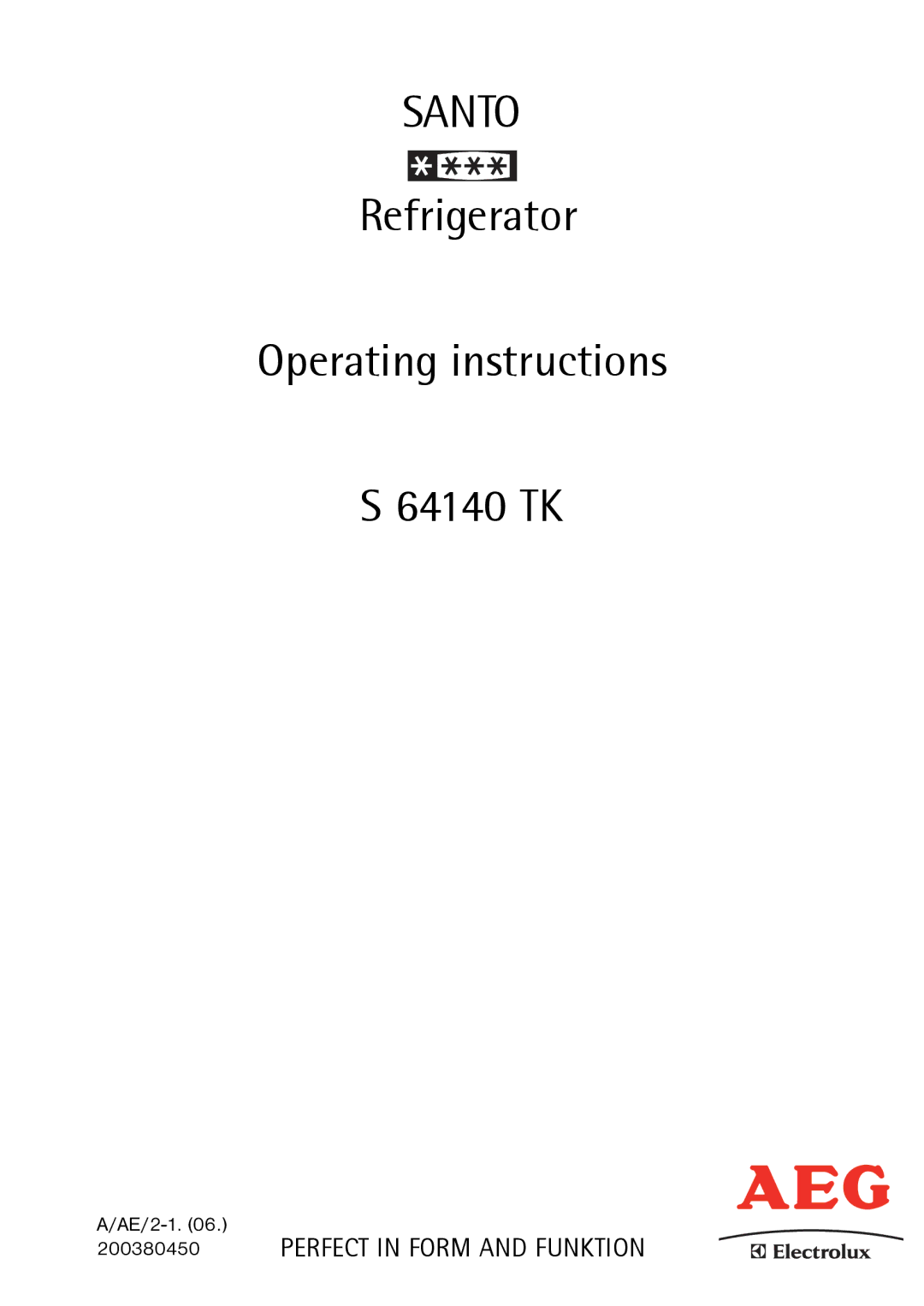 Electrolux S 64140 TK operating instructions Santo 