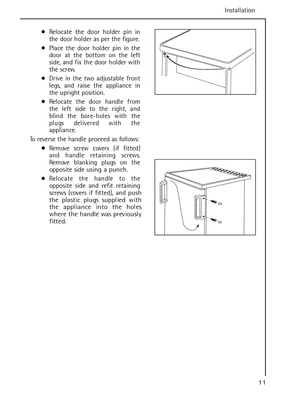 Electrolux S 64140 TK operating instructions Installation 