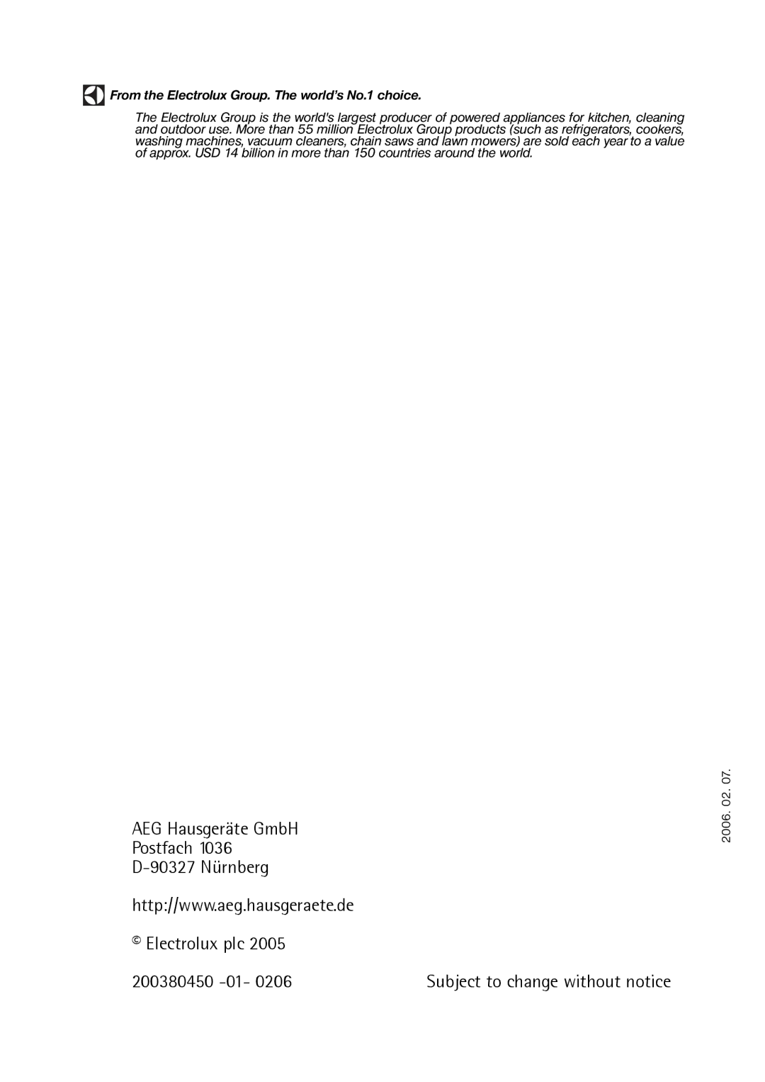 Electrolux S 64140 TK operating instructions AEG Hausgeräte GmbH Postfach 90327 Nürnberg Electrolux plc 