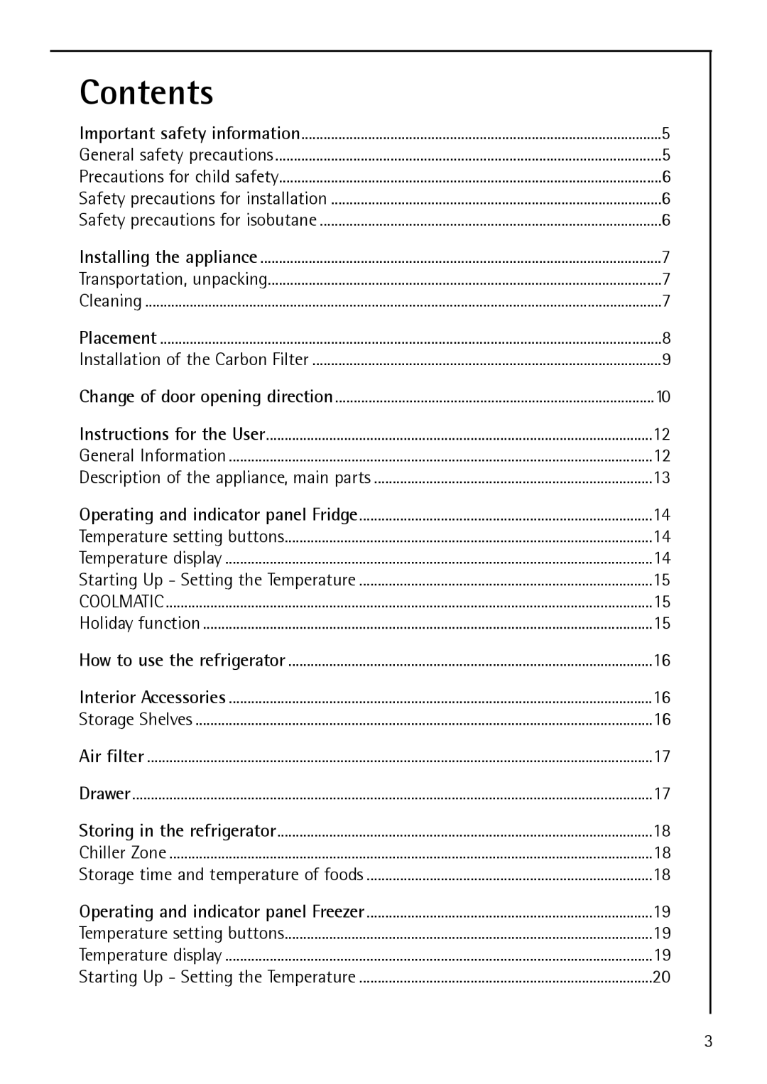 Electrolux S 75358 KG3 manual Contents 