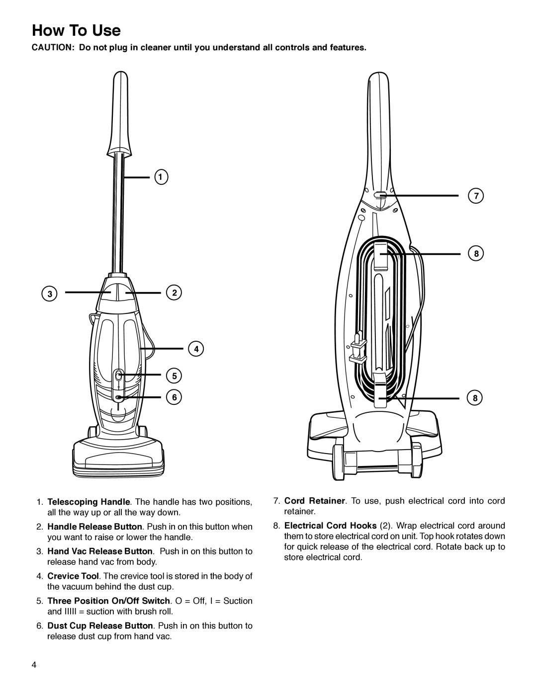 Electrolux S107 warranty How To Use 