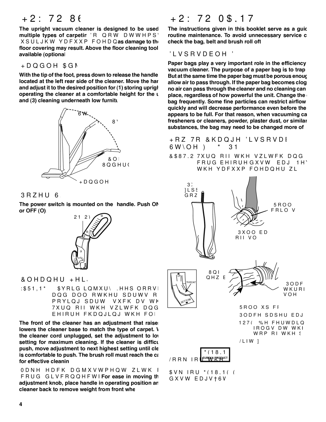 Electrolux S670 warranty HOW to USE, HOW to Maintain 