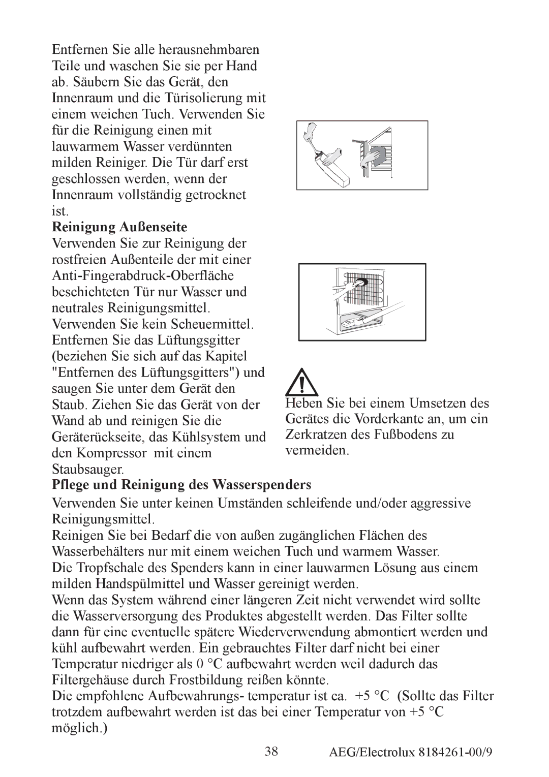 Electrolux S92358-KA2 user manual 38 AEG/Electrolux 8184261-00/9 