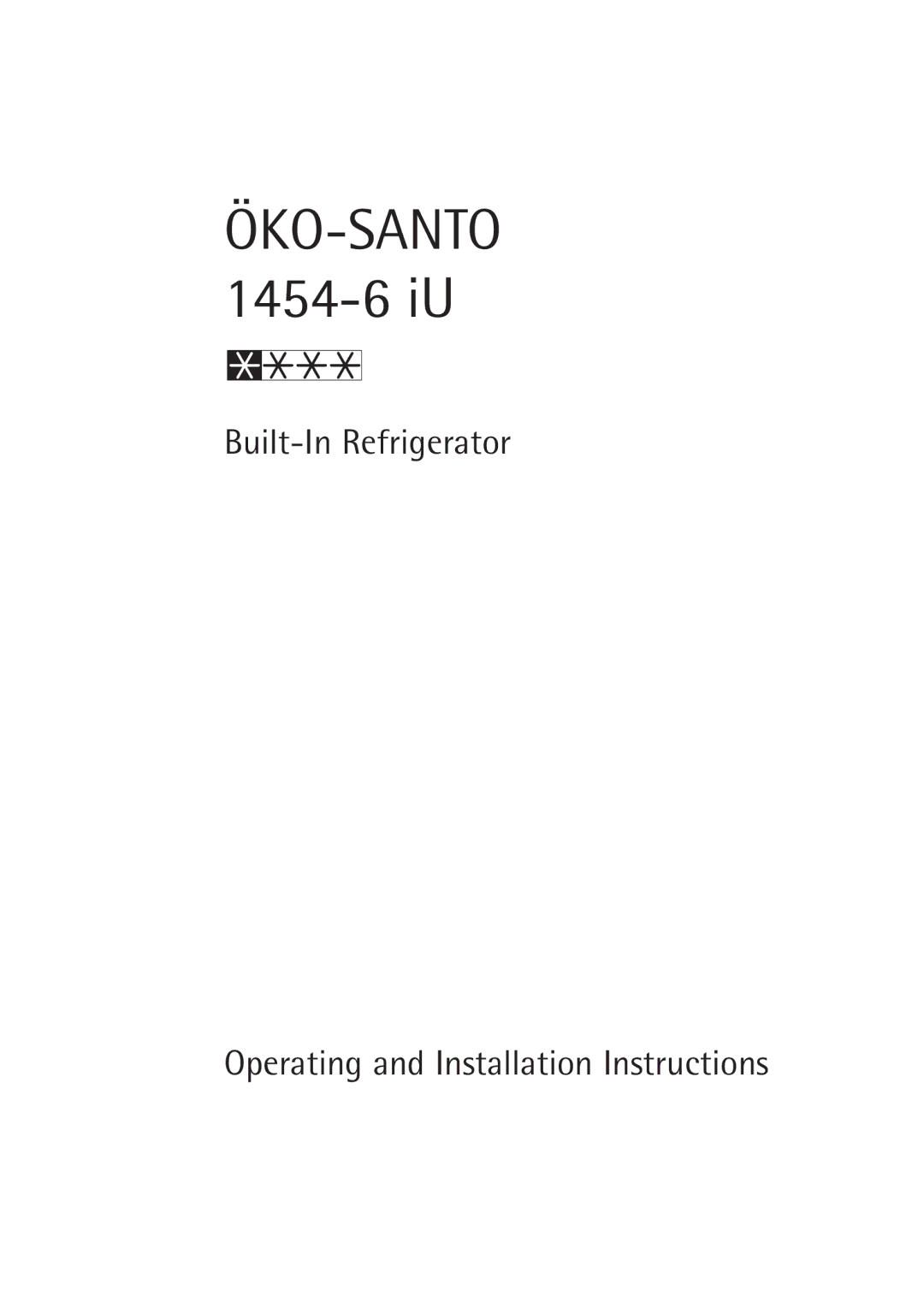 Electrolux installation instructions ÖKO-SANTO 1454-6 iU 