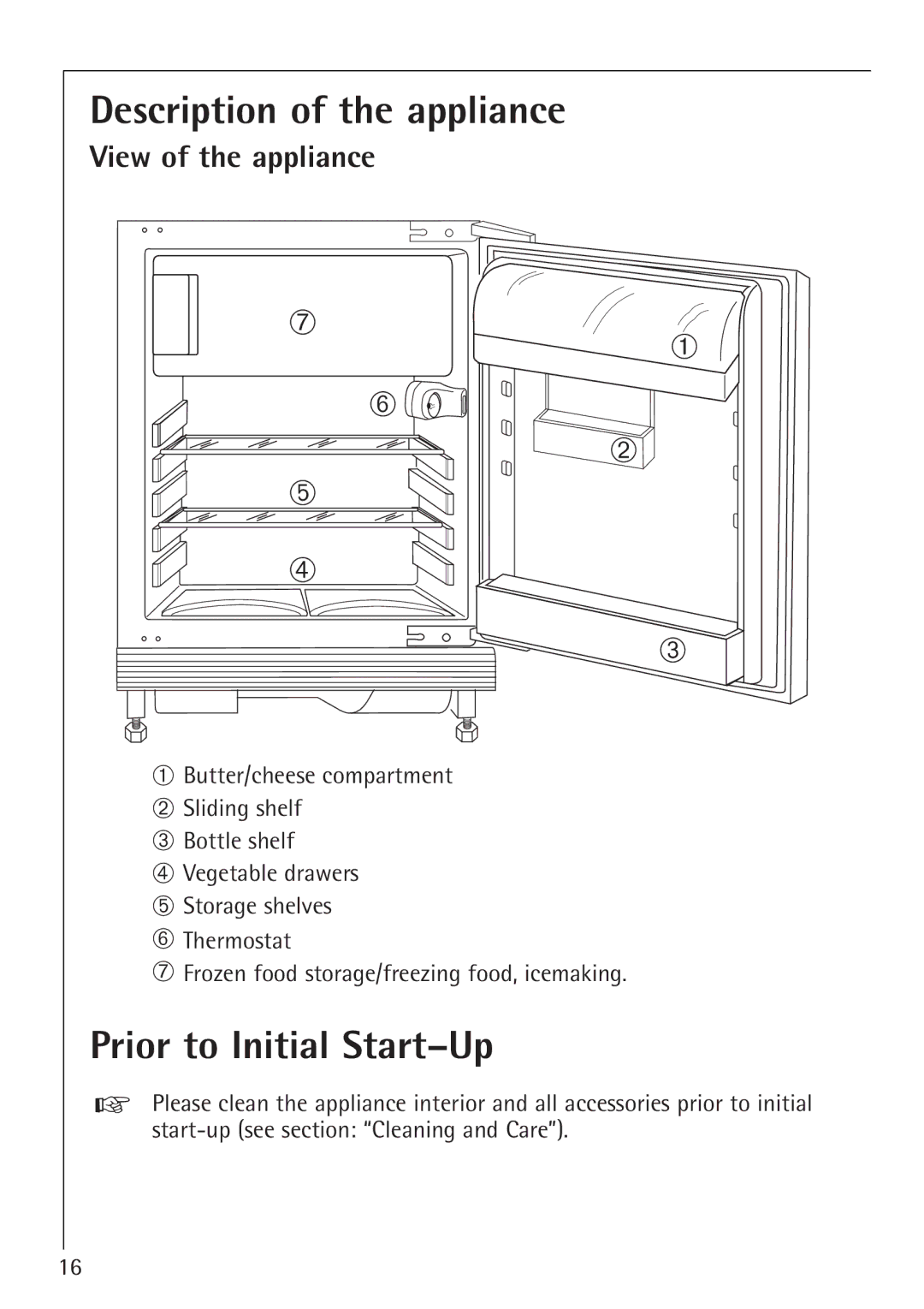 Electrolux SANTO 1454-6 iU Description of the appliance, Prior to Initial Start-Up, View of the appliance 