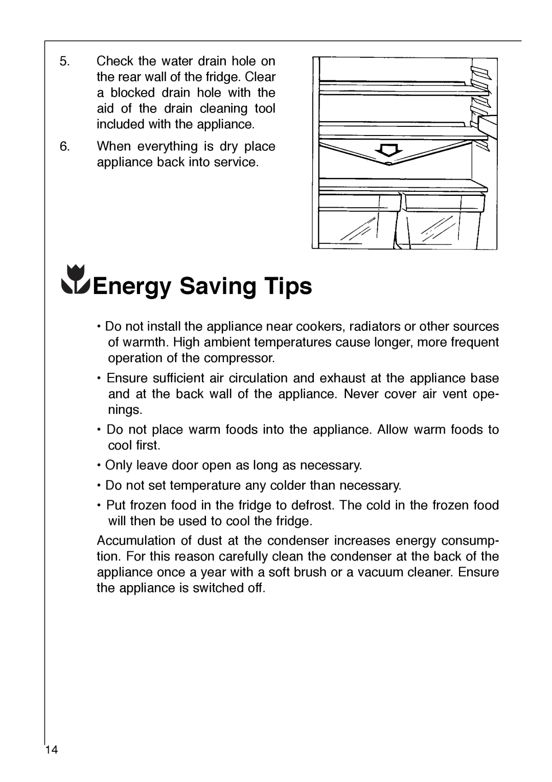 Electrolux SANTO 2842-6 i installation instructions Energy Saving Tips 