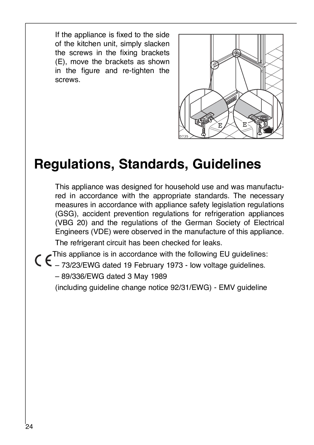 Electrolux Santo 2992-6 i installation instructions Regulations, Standards, Guidelines 