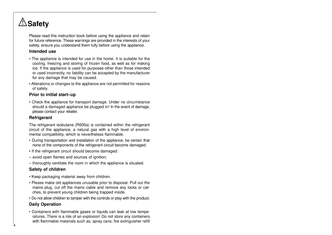 Electrolux SANTO 3244-4 i installation instructions Safety 