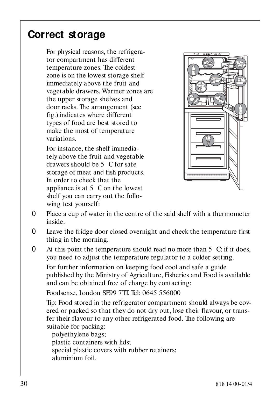 Electrolux SANTO 3274 manual Correct storage 