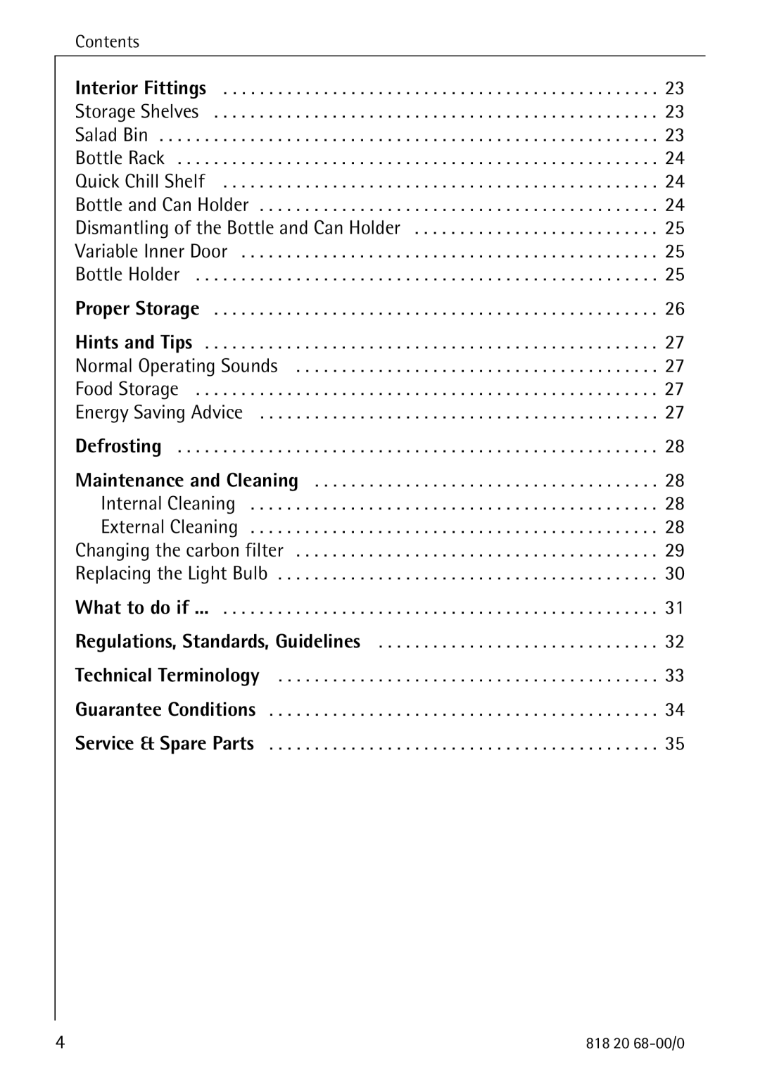 Electrolux SANTO 3678-6 KA manual Contents 