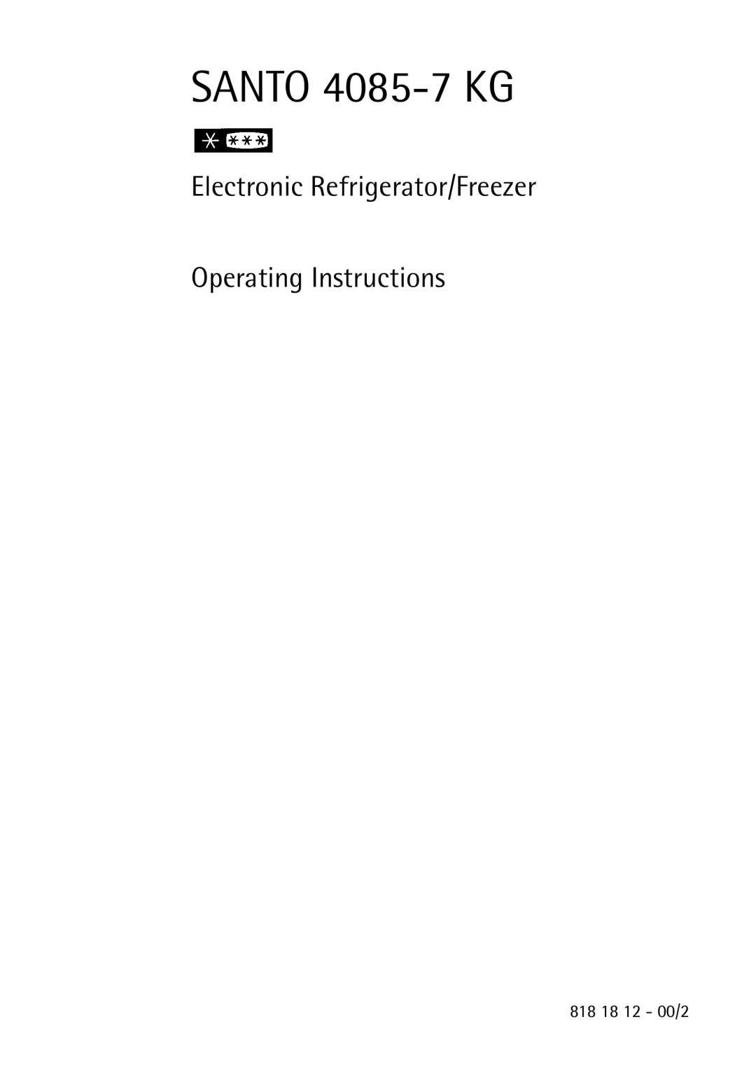 Electrolux SANTO 4085 operating instructions Santo 4085-7 KG 