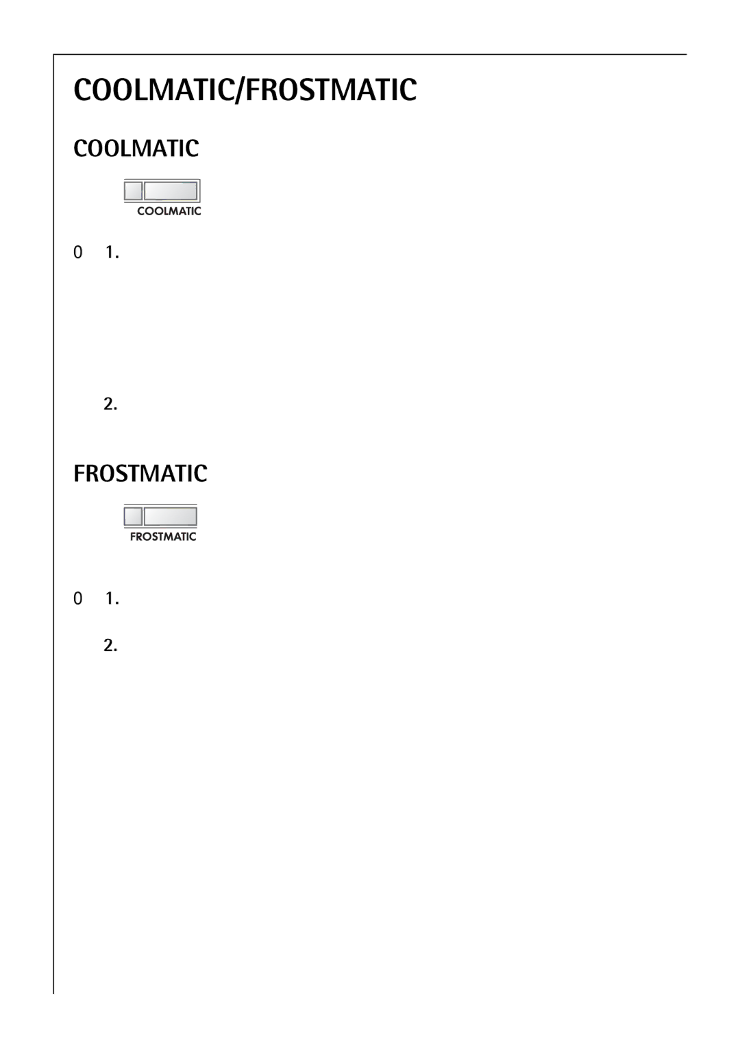 Electrolux SANTO 4085 operating instructions Coolmatic/Frostmatic 