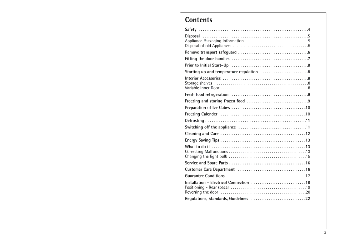 Electrolux SANTO 70288 manual Contents 