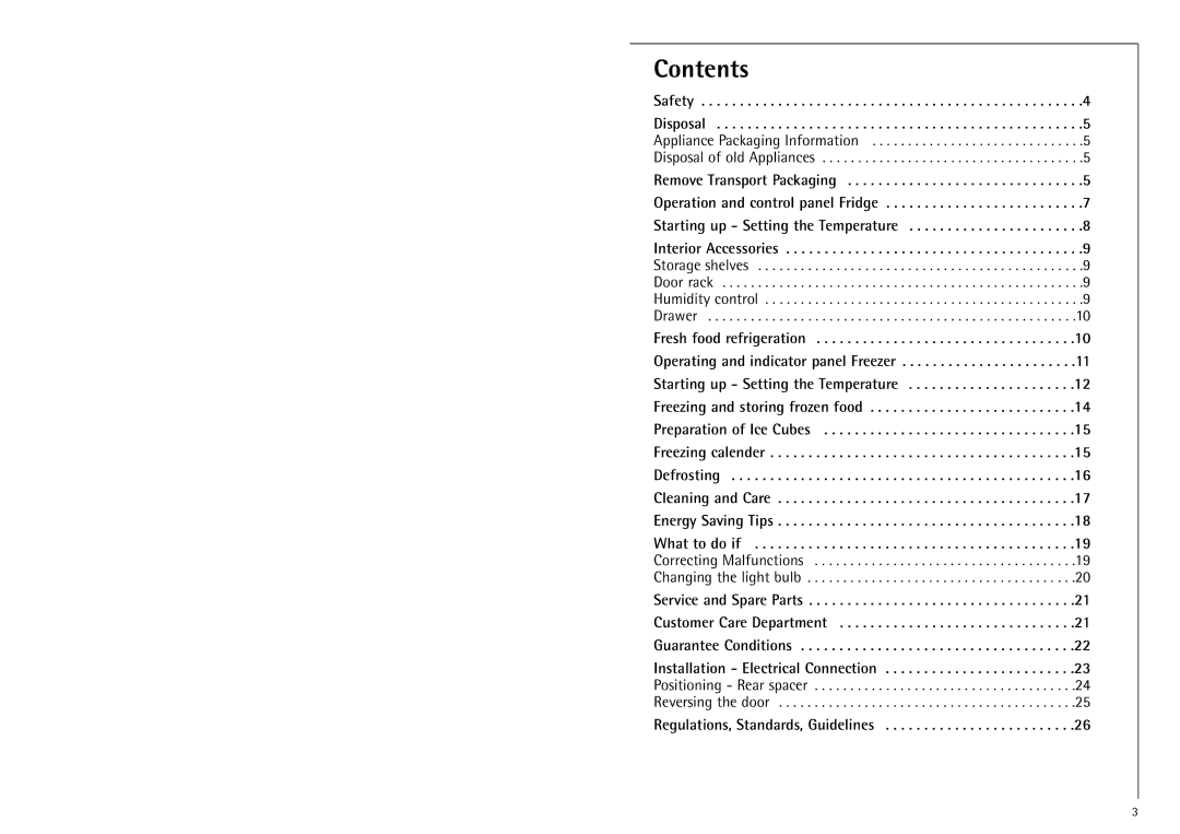 Electrolux SANTO 70312 manual Contents 