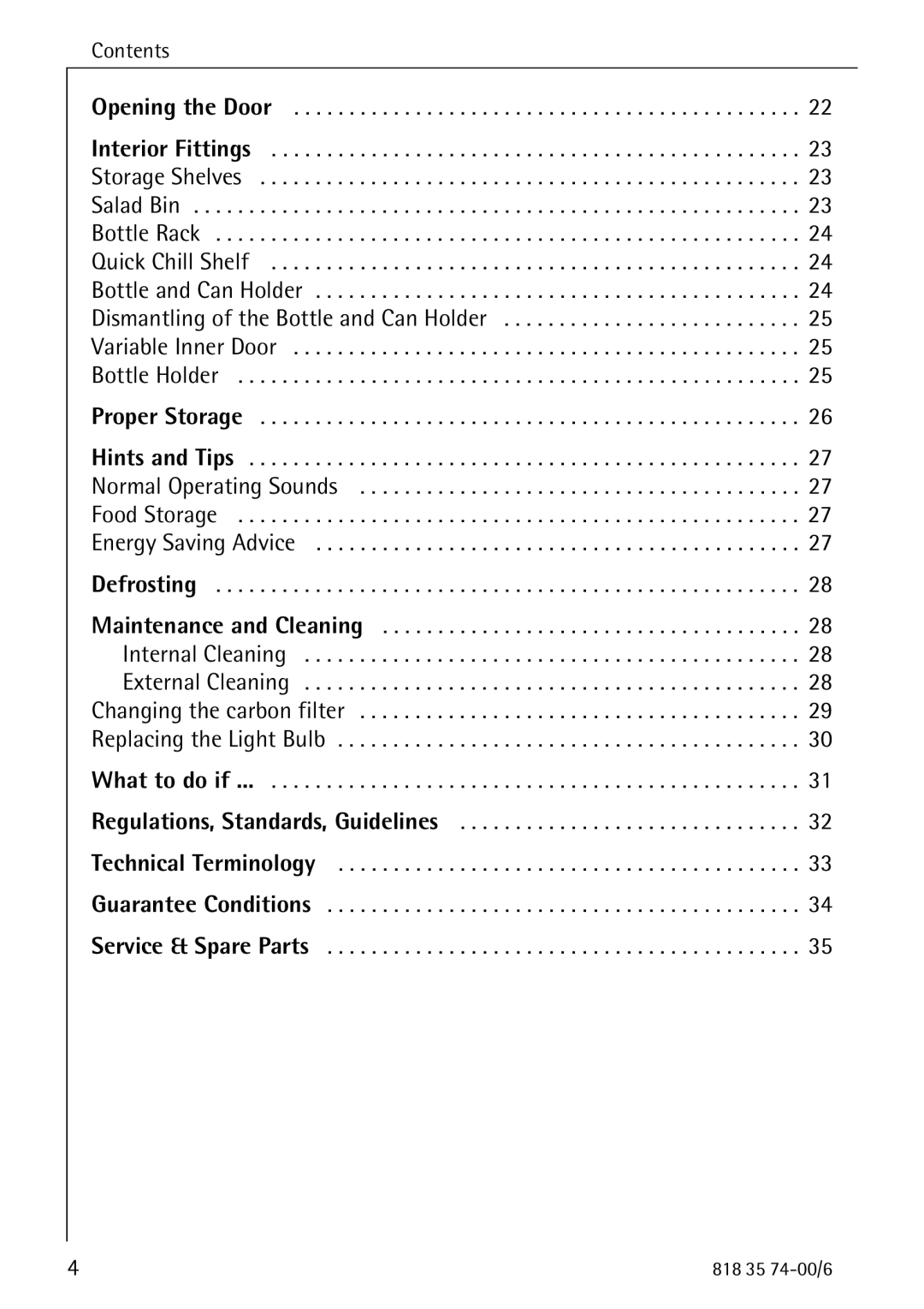 Electrolux SANTO 72348 KA manual Contents 