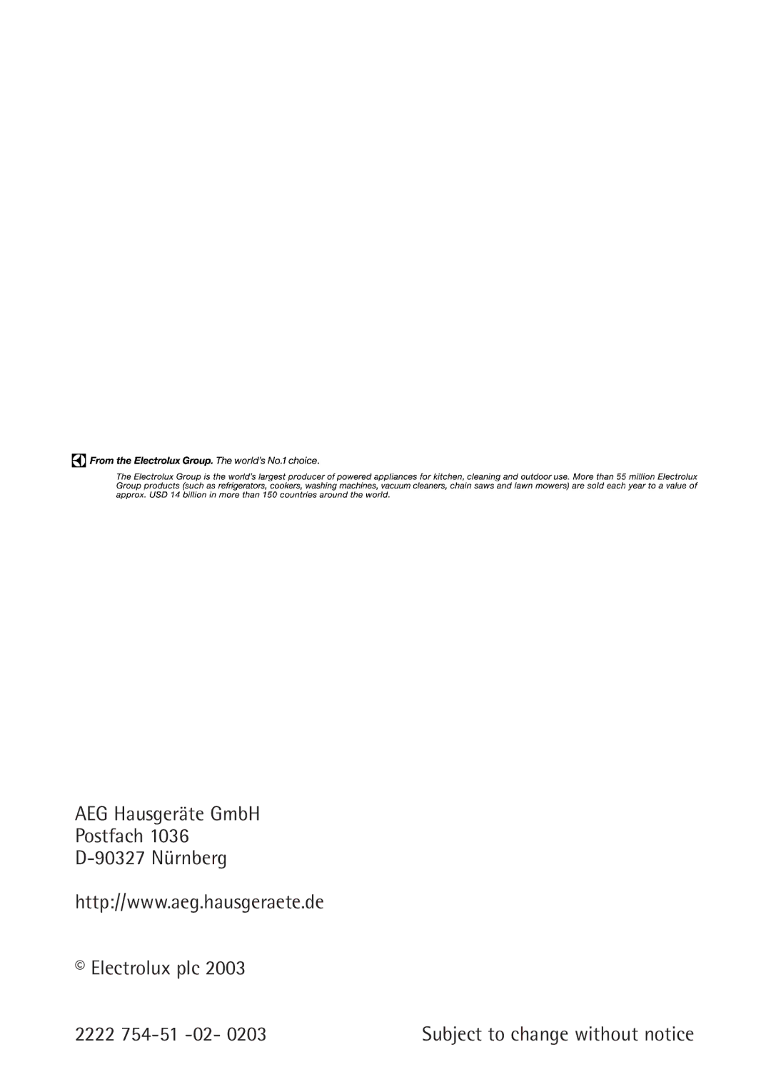 Electrolux SANTO K 78800 installation instructions AEG Hausgeräte GmbH Postfach 90327 Nürnberg Electrolux plc 