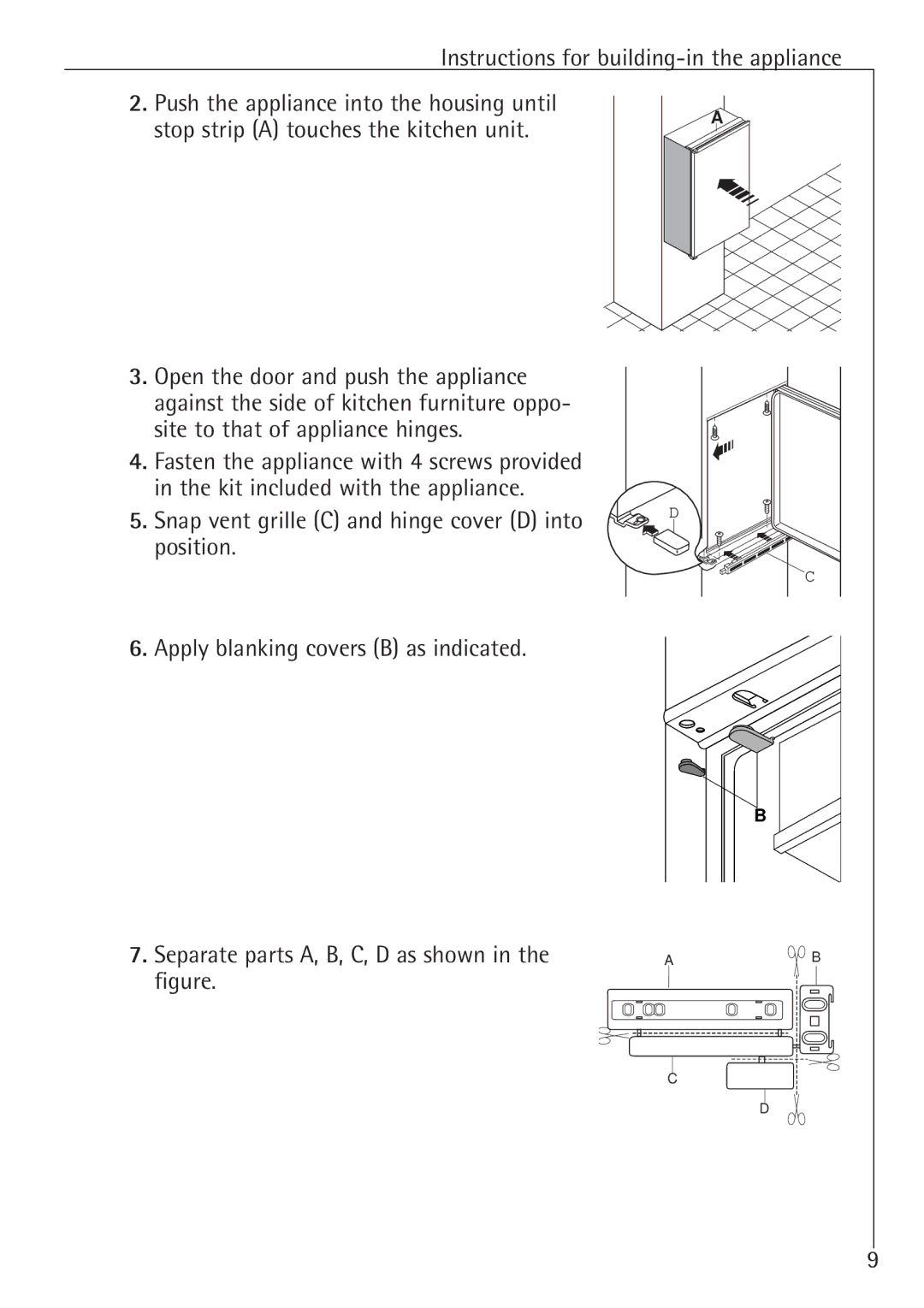 Electrolux SANTO K 78800 installation instructions Instructions for building-in the appliance 