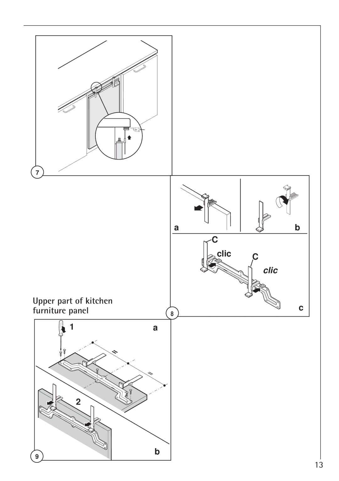 Electrolux SANTO U 66040i installation instructions Upper part of kitchen Furniture panel 