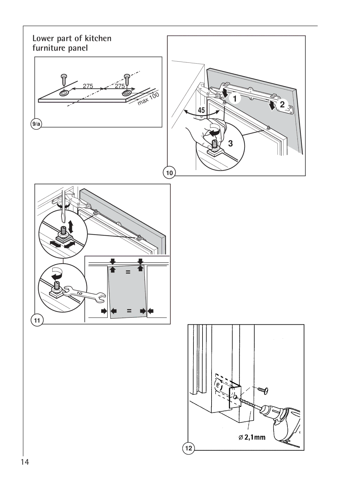 Electrolux SANTO U 66040i installation instructions Lower part of kitchen 