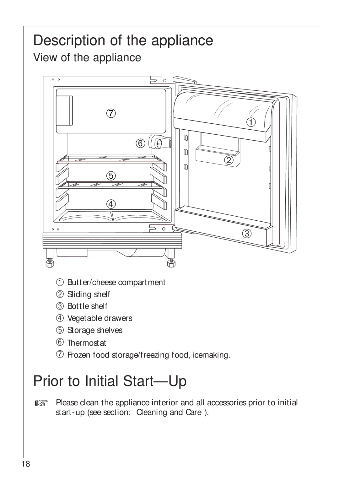 Electrolux SANTO U 66040i Description of the appliance, Prior to Initial Start-Up, View of the appliance 