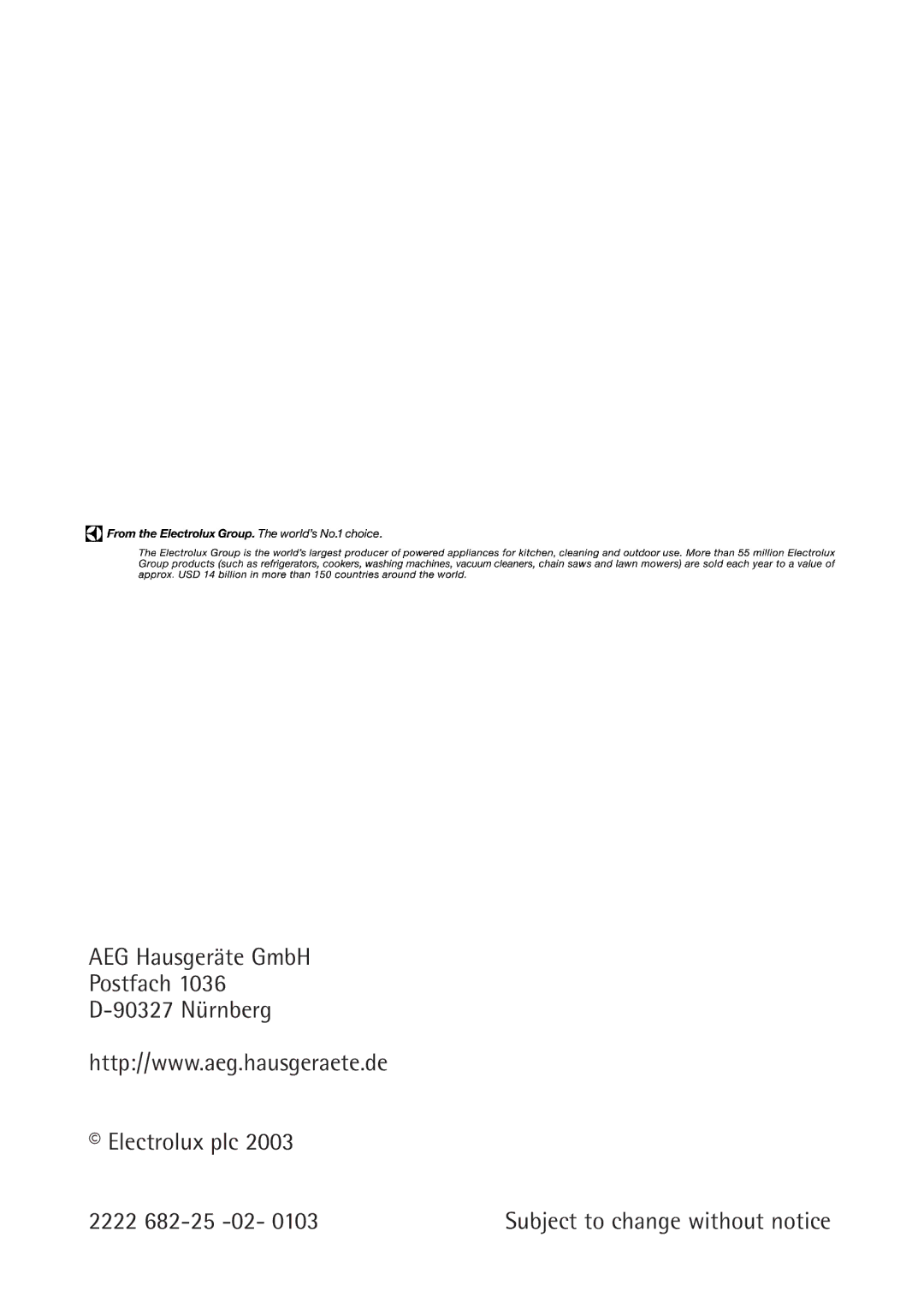 Electrolux SANTO U 86040 i installation instructions AEG Hausgeräte GmbH Postfach 90327 Nürnberg Electrolux plc 