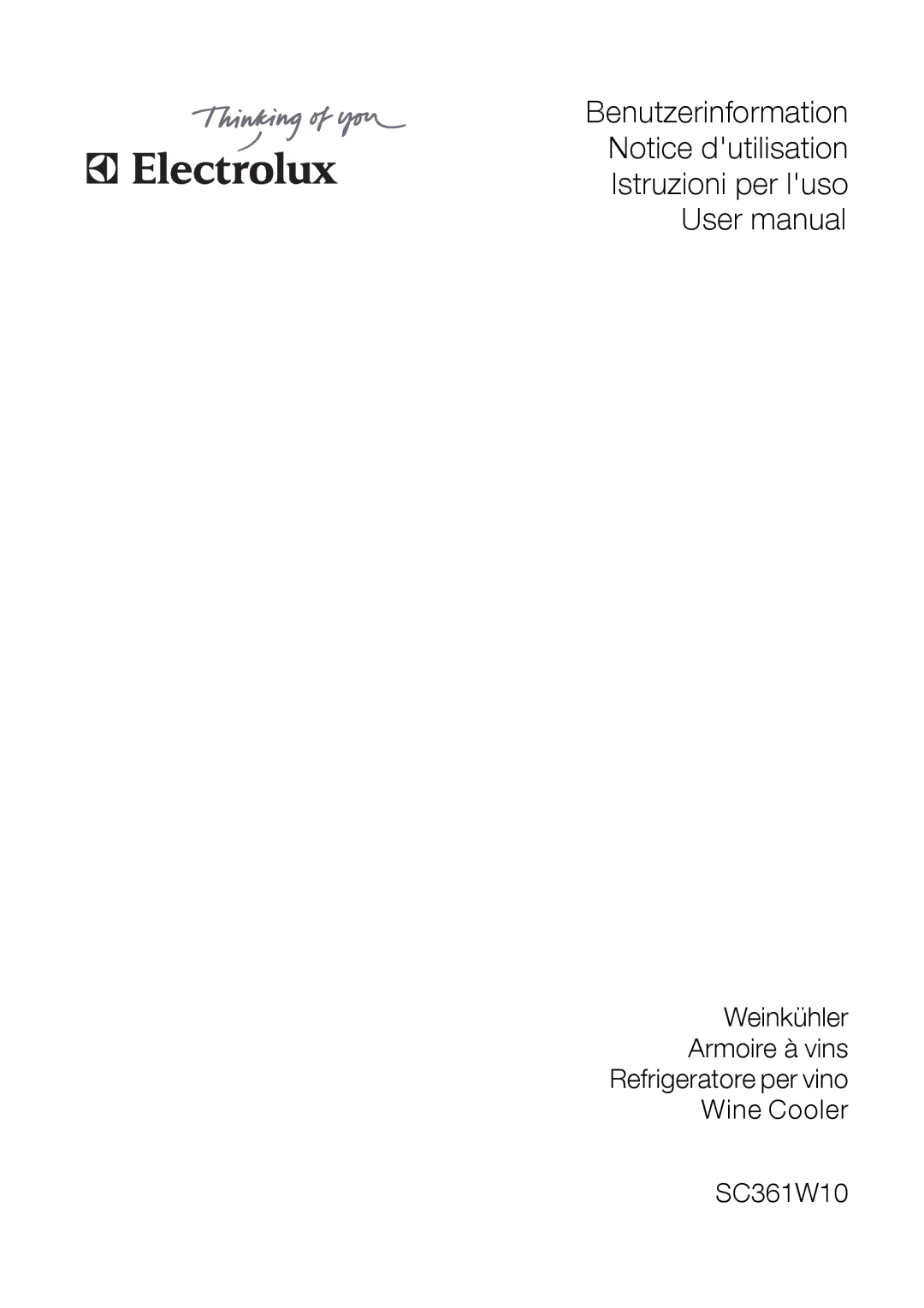 Electrolux SC361W10 user manual Er manual 