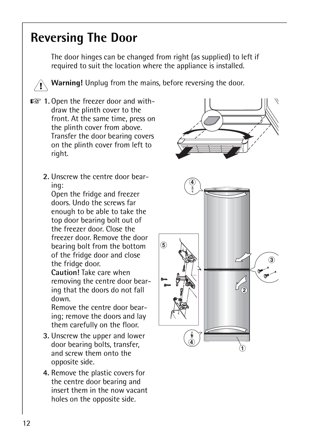 Electrolux Series manual Reversing The Door 