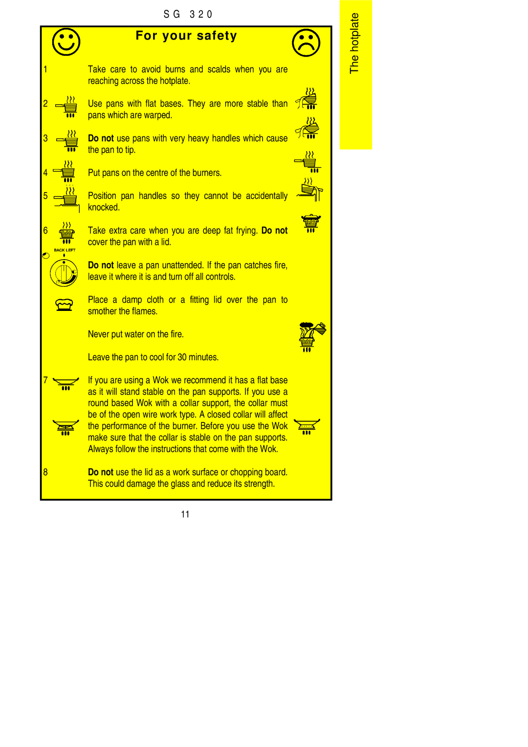 Electrolux SG 320 installation instructions For your safety 